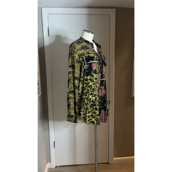 Women’s Dressy Camouflage Button Up Blouse By adore - Picture 1 of 16
